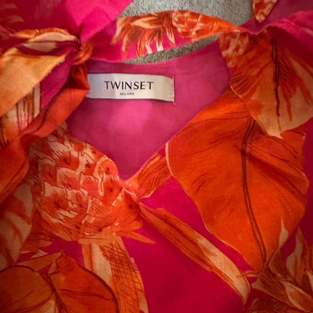 Twin set Vibrant Pink and Orange Floral Dress - Picture 7 of 16
